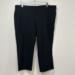 Eileen Fisher‎ Womens Pants 1XL Black Stretch Crop Pull On Nylon Knit Lounge